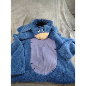 DISNEY Eeyore Adult XLarge One Piece Union Suit Hooded Long Sleeper